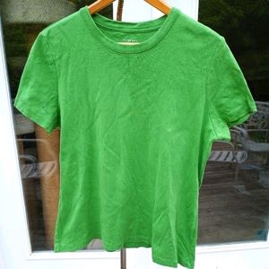 Lands' End Meadow Green Cotton Tee Size Large
